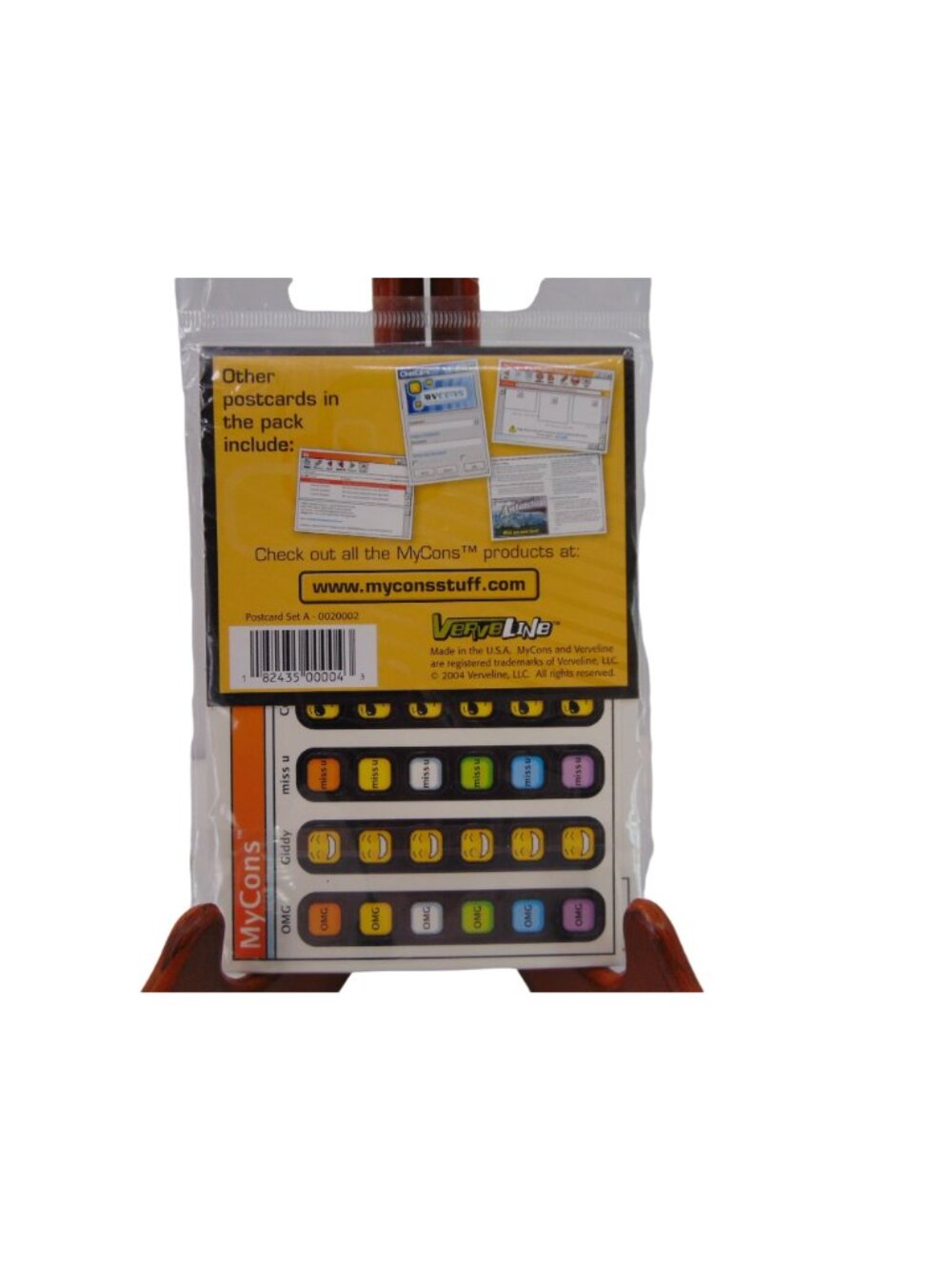 Vintage y2k 2004 Verveline MyCons Emoticon Postcards Deadstock Stickers Social - Picture 4 of 6